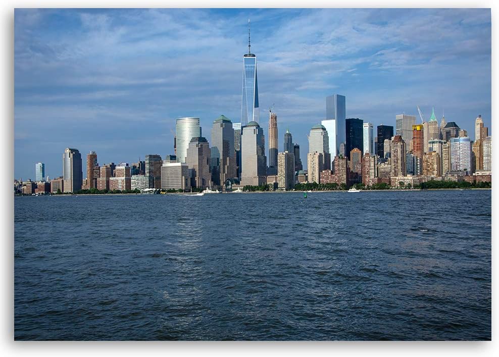 Leinwandbild XXL Manhattan Wandbild Kunst Architektur Blau 120x80 cm Leinwandbild 120x80 cm Blau_c,