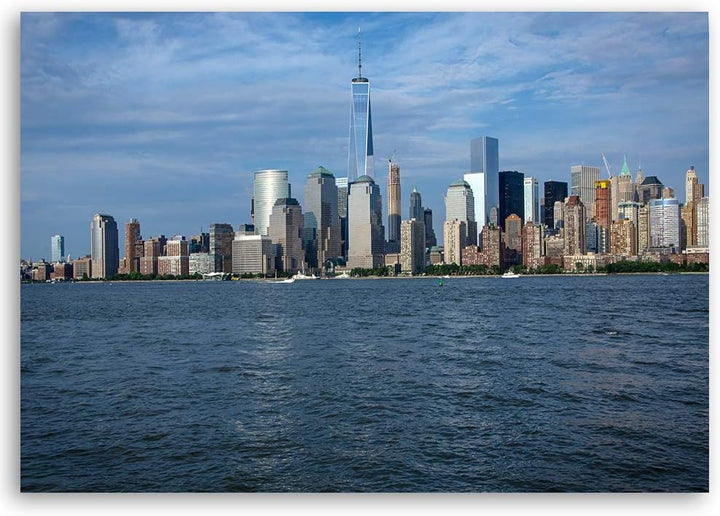 Leinwandbild XXL Manhattan Wandbild Kunst Architektur Blau 120x80 cm Leinwandbild 120x80 cm Blau_c,