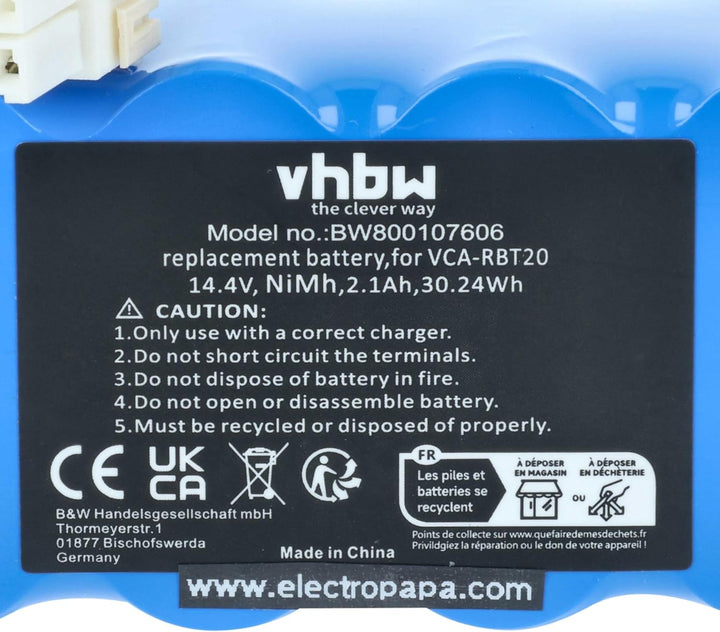 vhbw Akku kompatibel mit Samsung Navibot VCR8855L3B, VCR8857, VCR8877, VCR8894, VCR8896, VCR8897 Sta