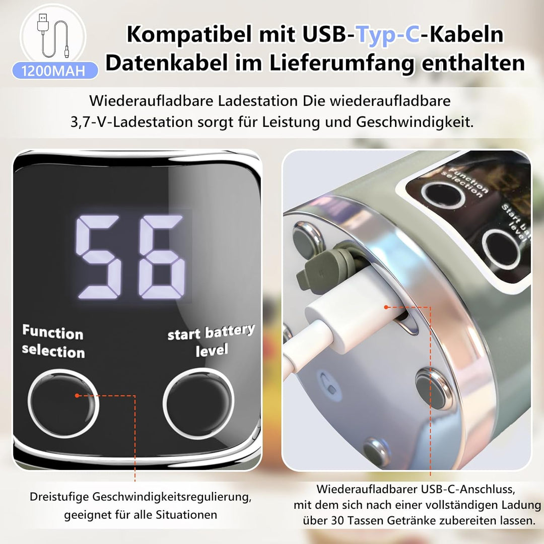 EasySpeed Tragbarer Mixer Smoothie Maker, 500ml Persönlicher Mini Entsafter Auslaufsicherem Deckel &