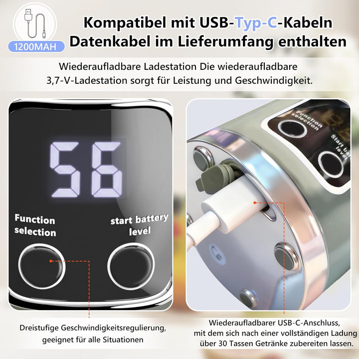 EasySpeed Tragbarer Mixer Smoothie Maker, 500ml Persönlicher Mini Entsafter Auslaufsicherem Deckel &