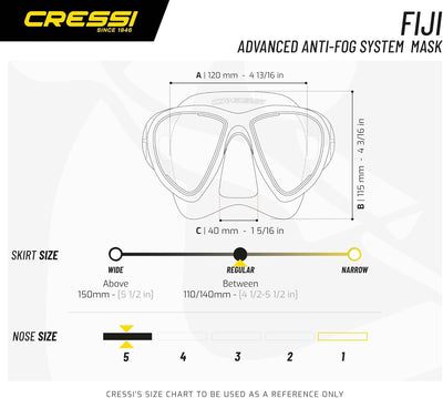 Cressi Fiji - Maske oder Combo Set Maske Fiji + Schnorchel Gamma Tauchen und Schnorcheln, Einheitsgr