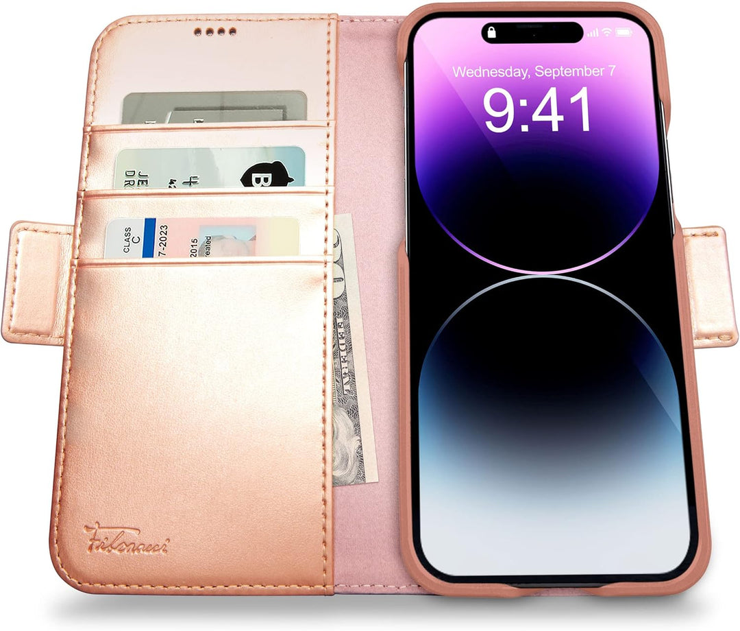Dreem Fibonacci iPhone 14 Pro Max Brieftaschen-Etui / 2-in-1 stossfestes Etui und abnehmbares Folio