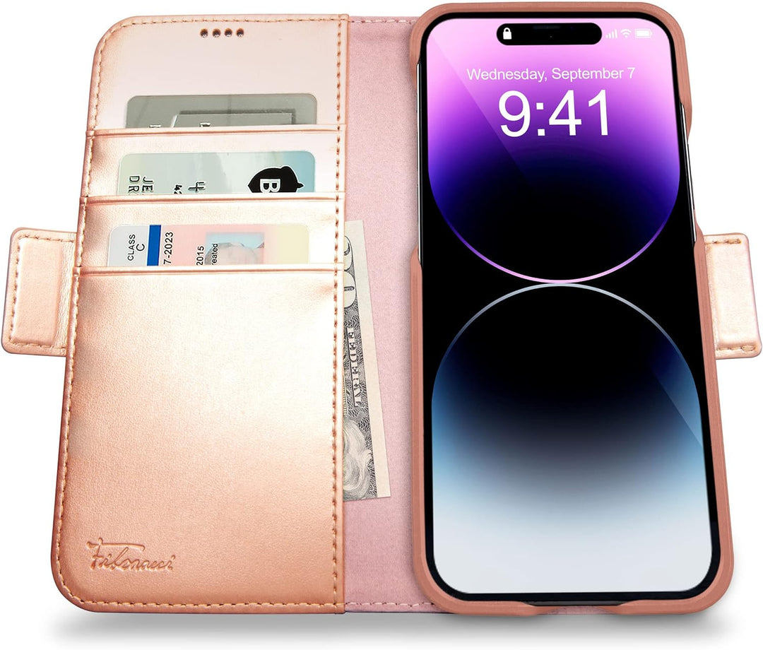 Dreem Fibonacci iPhone 14 Plus Brieftaschen-Etui / 2-in-1 stossfestes Etui und abnehmbares Folio aus