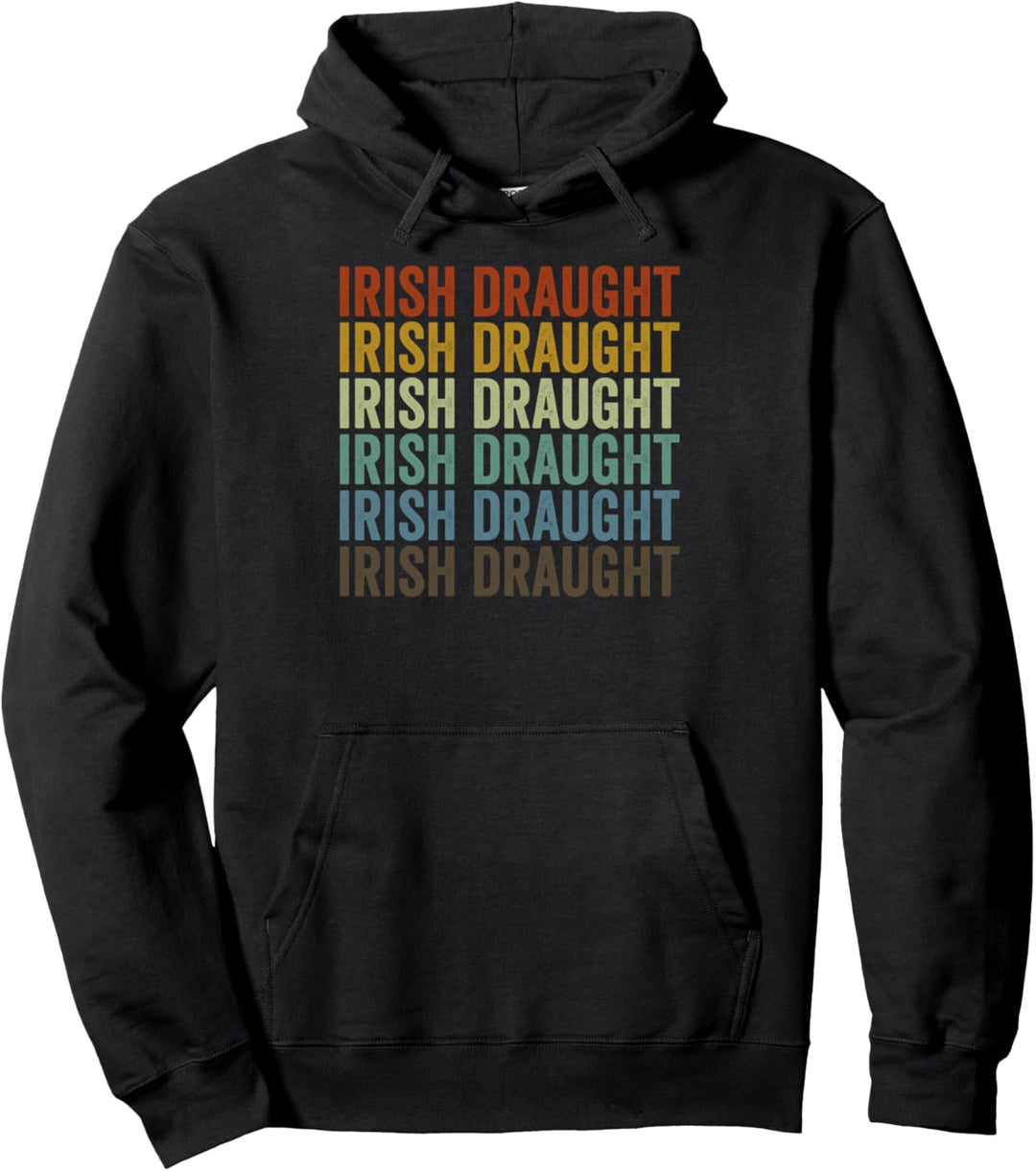 Irisches Zugluftpferd Retro Pullover Hoodie
