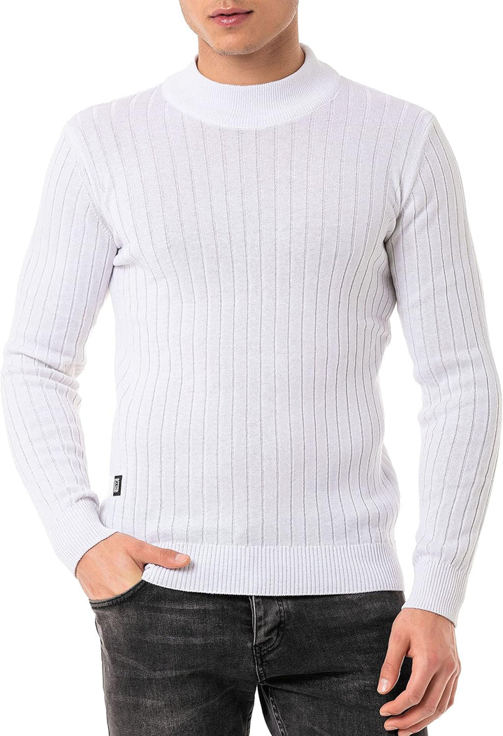 Red Bridge Herren Strickpullover Stehkragen Pullover XL Weiss, XL Weiss