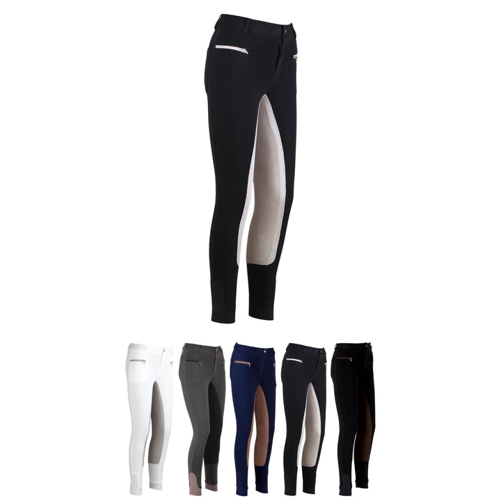 RL24 Damen Reithose Vollbesatz Flex BASICLINE 44 Schwarz/Grau, 44 Schwarz/Grau