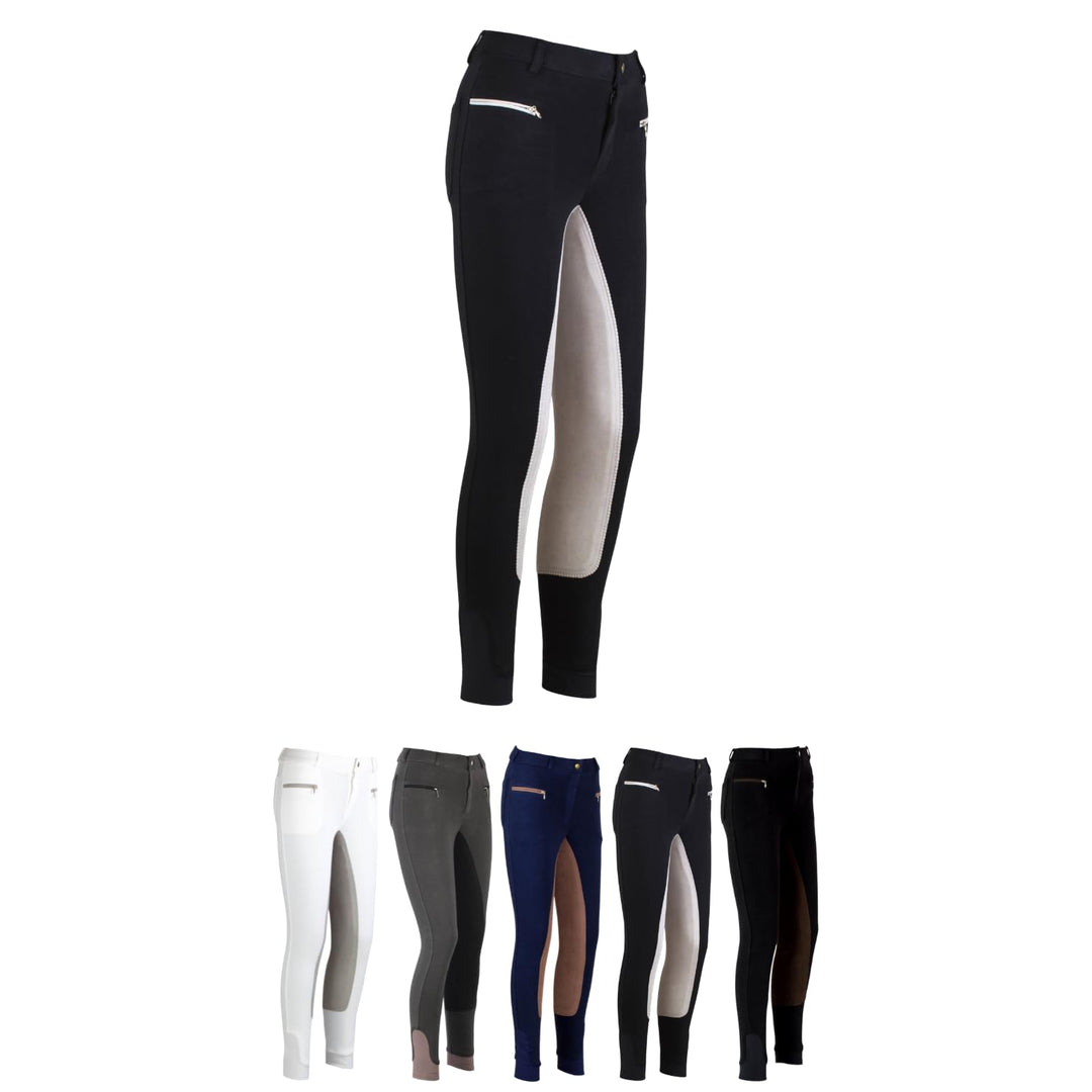 RL24 Damen Reithose Vollbesatz Flex BASICLINE 36 Schwarz/Grau, 36 Schwarz/Grau