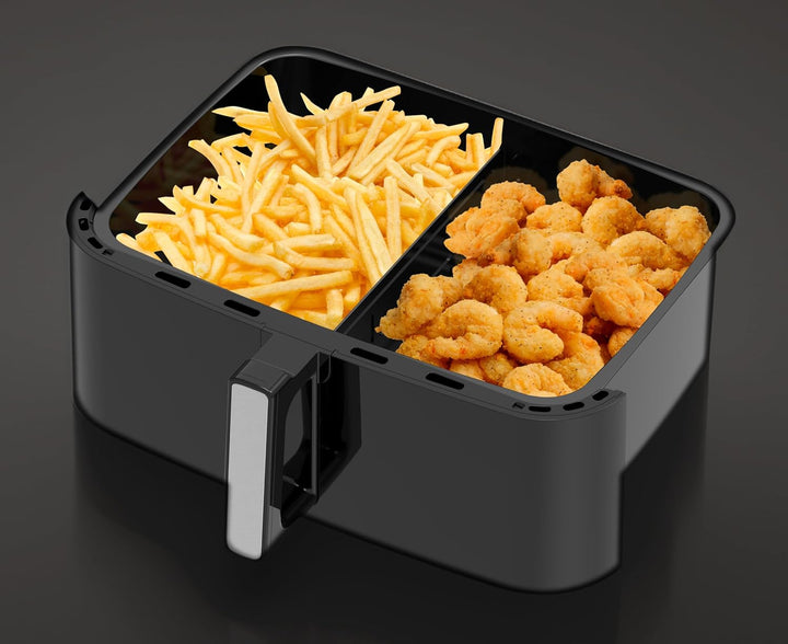 Trisa Crunchy Fry Pro Dual Heissluftfritteuse 10L mit Doppelkammer & SYNC FINISH, Airfryer mit herau