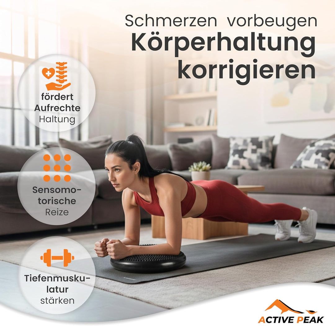 Balance Kissen Orthopädisches Sitzkissen Ø 32 cm Gleichgewichtstrainer mit Noppen Balancekissen aufb