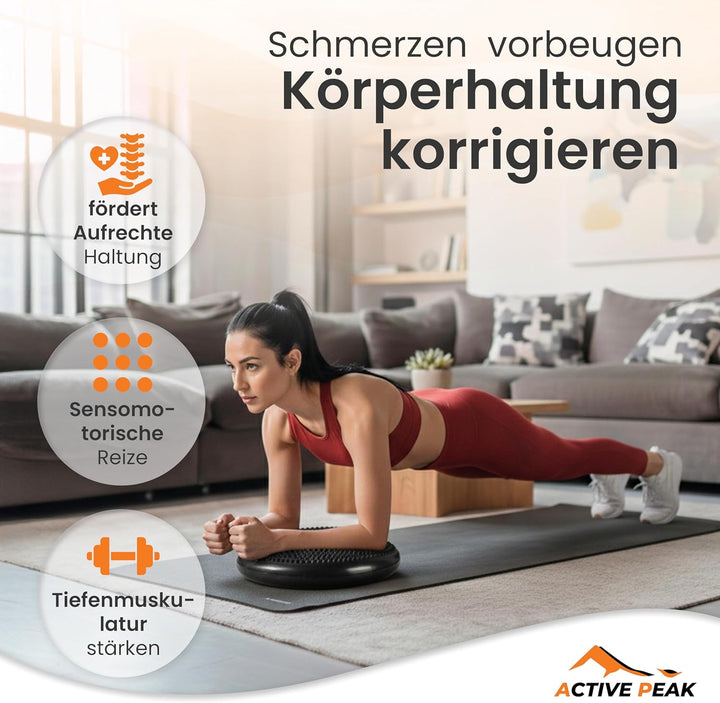 Balance Kissen Orthopädisches Sitzkissen Ø 32 cm Gleichgewichtstrainer mit Noppen Balancekissen aufb