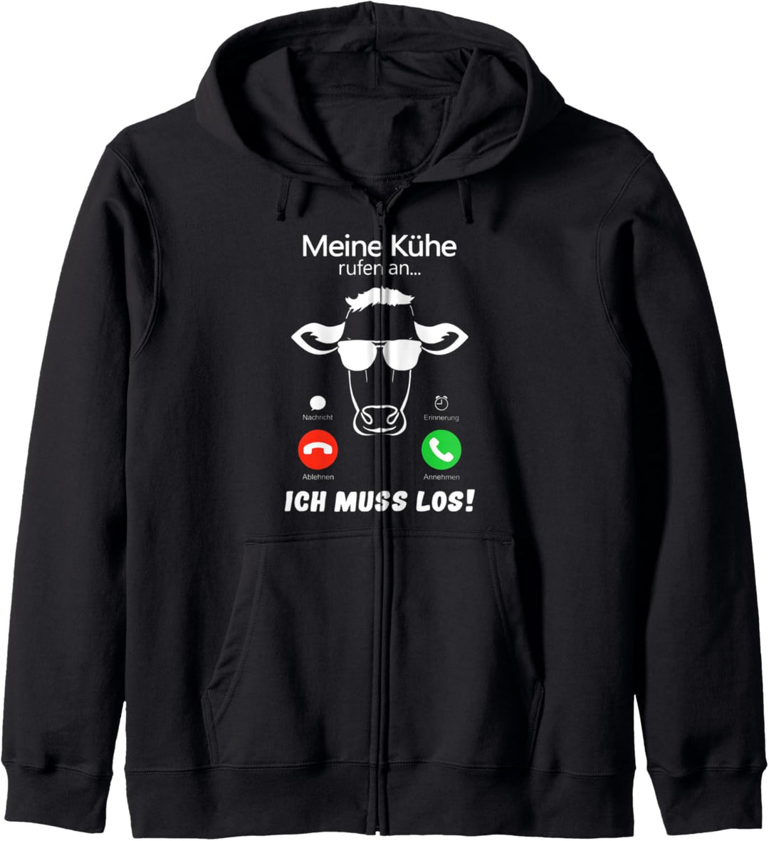 Meine Kühe rufen an Kuh Tshirt Landwirt Bauer Geschenk Tiere Kapuzenjacke