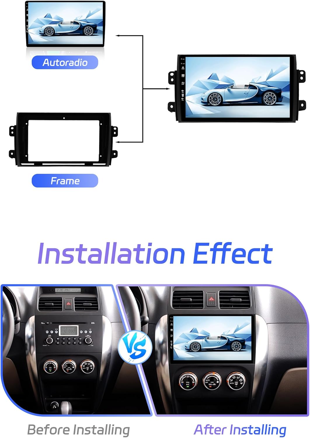JOYX Android 12 IPS Autoradio Passt für Suzuki SX4 (2006-2013) - 4G+64G - Eingebaut DSP/Carplay/Andr
