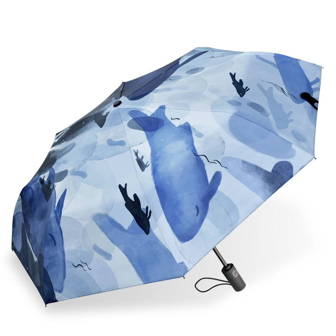 CUBY Regenschirm, Sonnenschirm Regenschirm, Freien Uv-Schutz Damen Automatik Faltschirm Winddicht Re