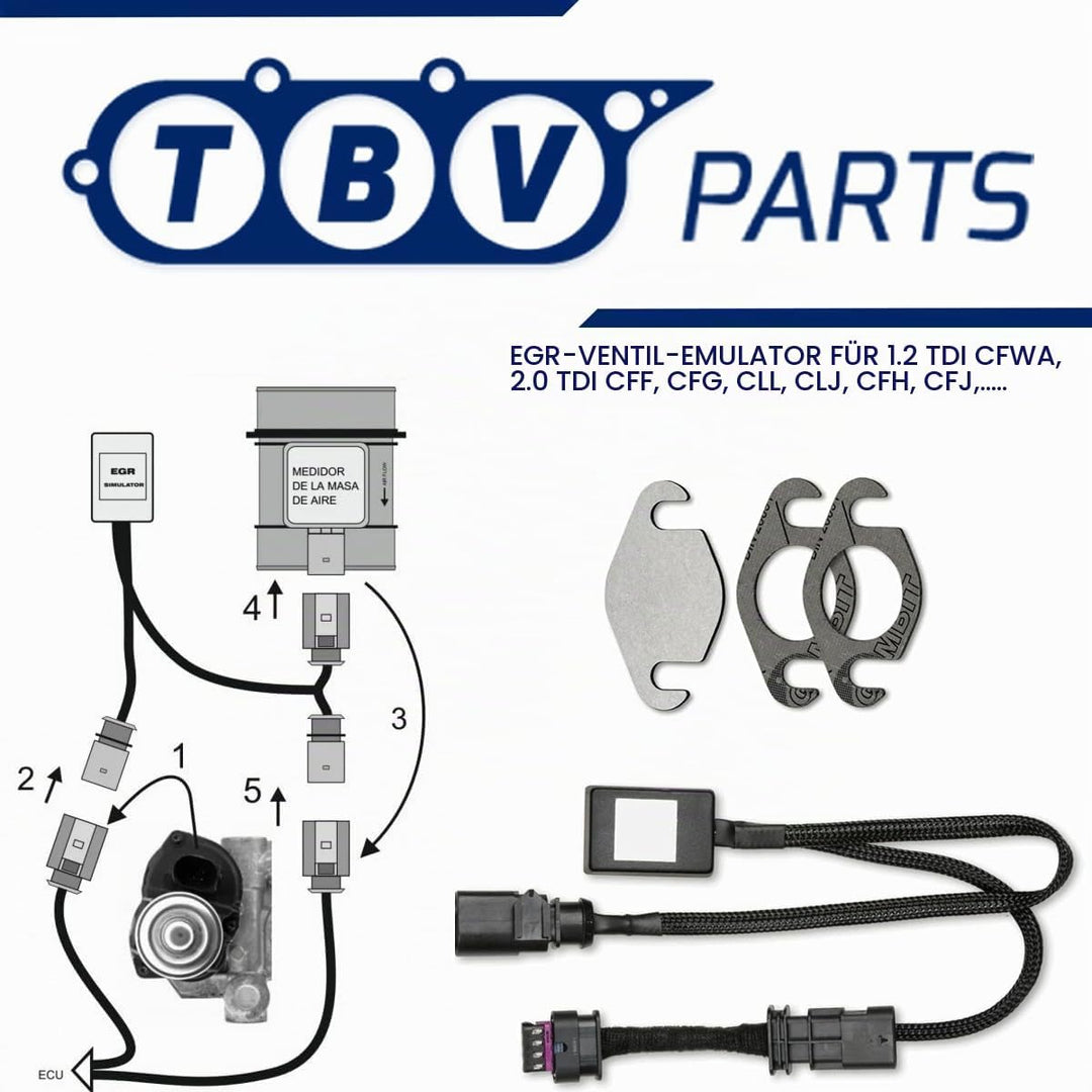 TBVPARTS Kit Ringmutter Ventil AGR 03L131512BB 03L131527AX Kompatibel Für Cffa Motor 2.0 Tdi A3 Shar