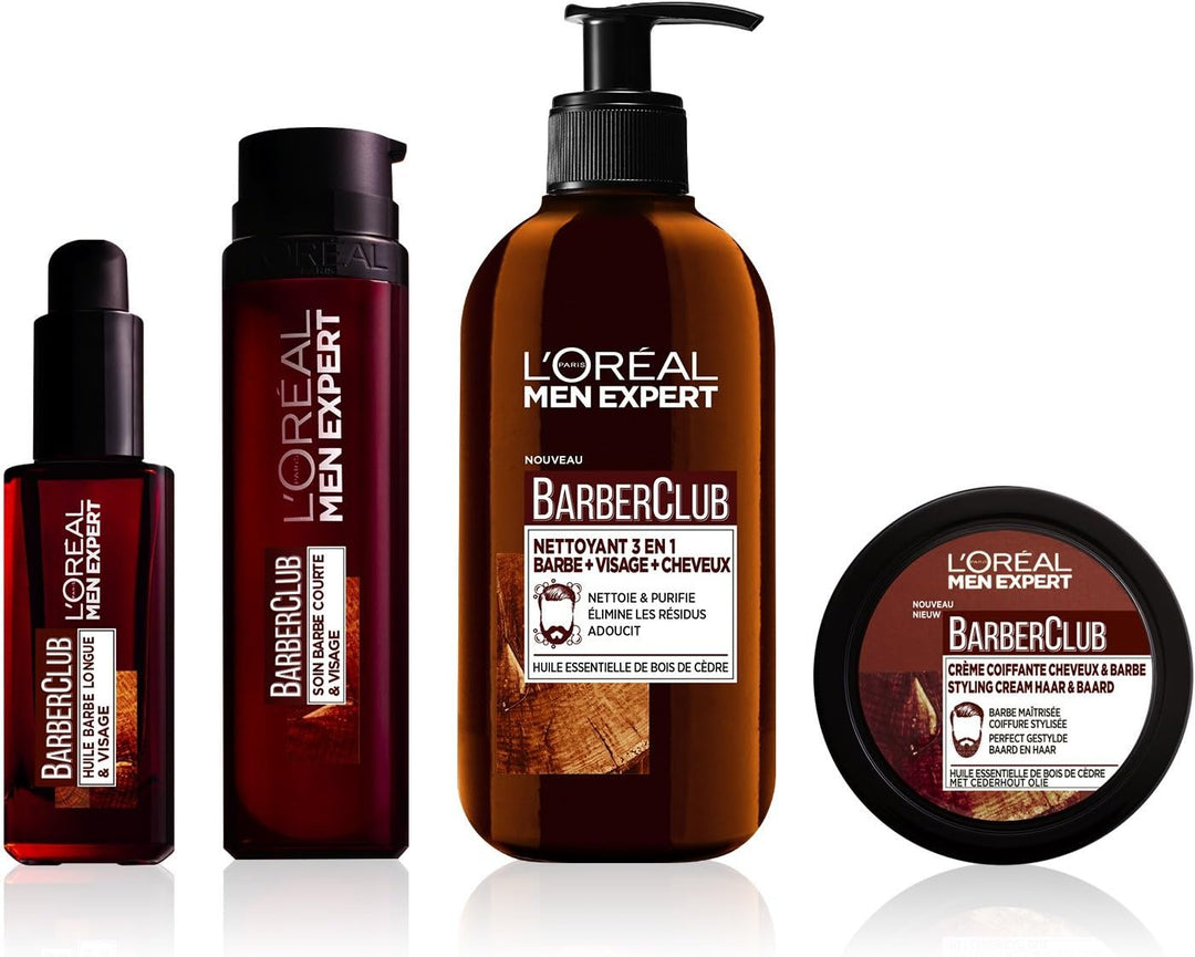 L'Oréal Men Expert BarberClub Herrenöl mit ätherischem Zedernholz 30 ml, 2 Stück 2 x Bartöle für Her