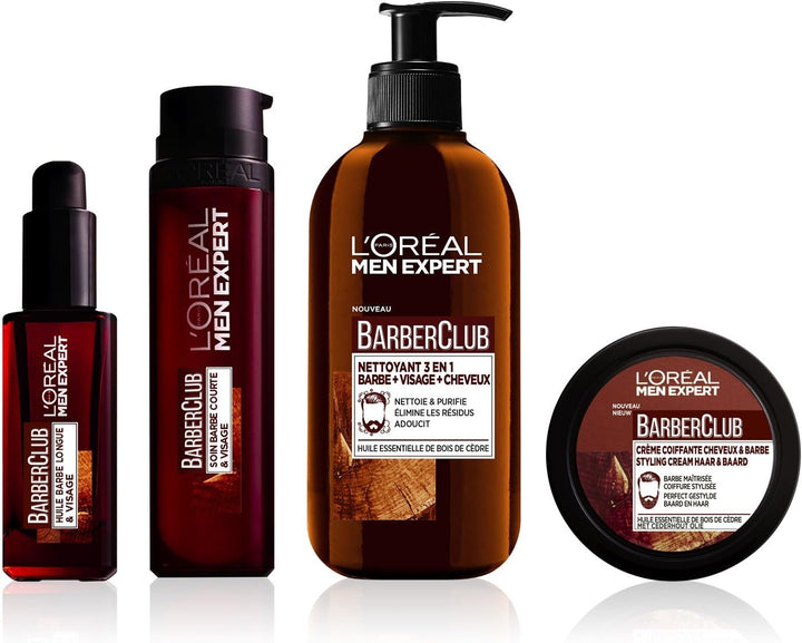 L'Oréal Men Expert BarberClub Herrenöl mit ätherischem Zedernholz 30 ml, 2 Stück 2 x Bartöle für Her