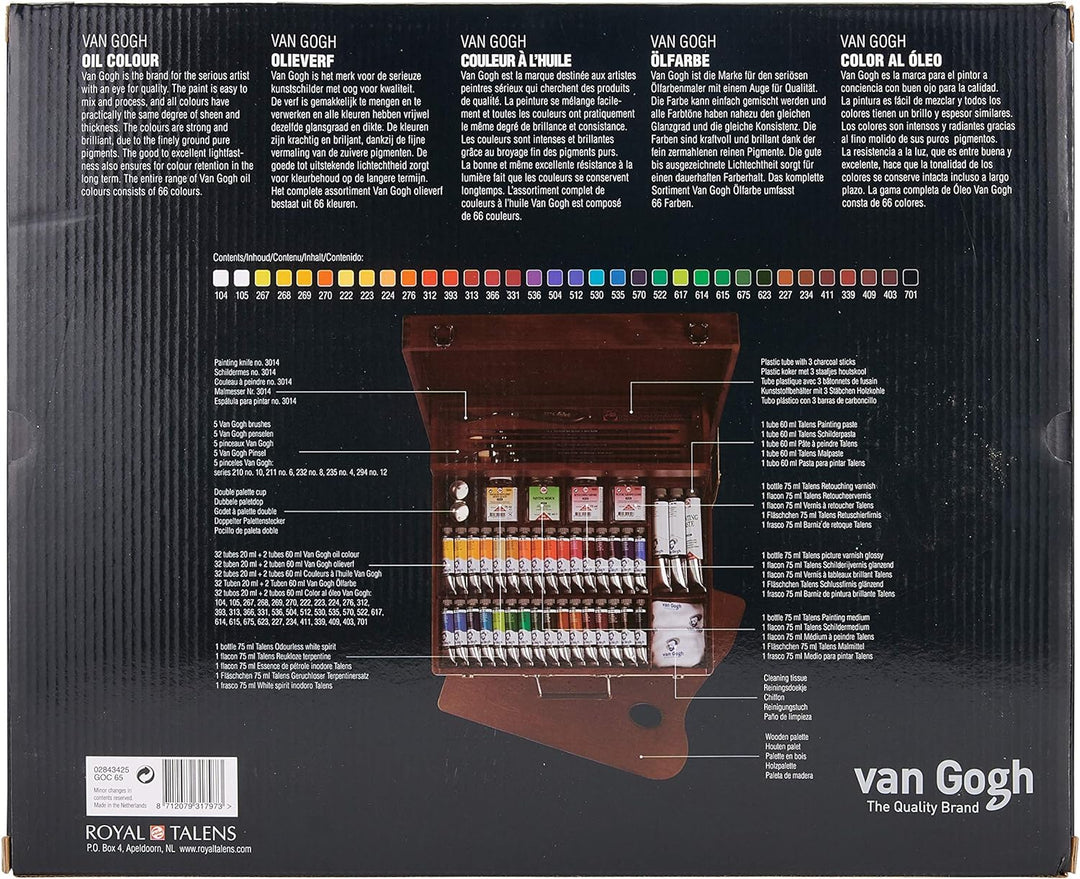 Talens VAN GOGH Ölfarbe Malkasten Superior mit 34 Farben und viel Zubehör