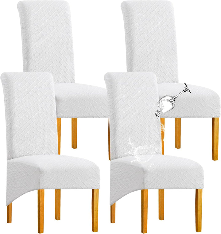 SHENGYIJING 1/2/4/6 PCS Diamond Lattice FStretch wasserdichte XL Stuhlhussen für Esszimmer, Spandex