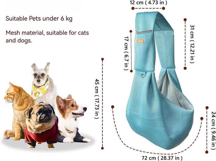 Sommer-Hundetragetasche für kleine Hunde und Katzen, freihändige Haustier-Umhängetasche mit Stauraum