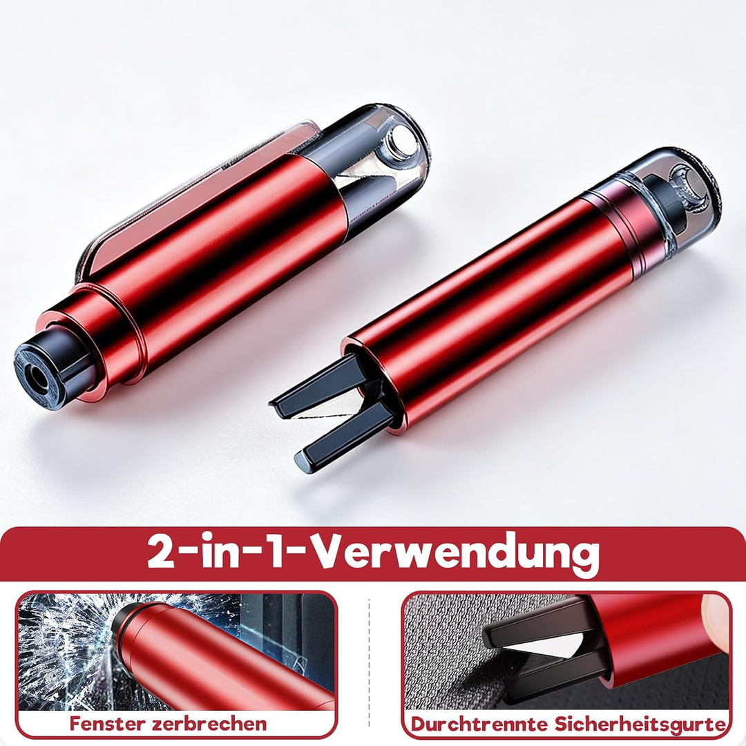 Nuoyiamn 2 Stück Gurtschneider Notfallhammer, Tragbarer Nothammer, 2 In 1 Notfallhammer Auto mit Gur