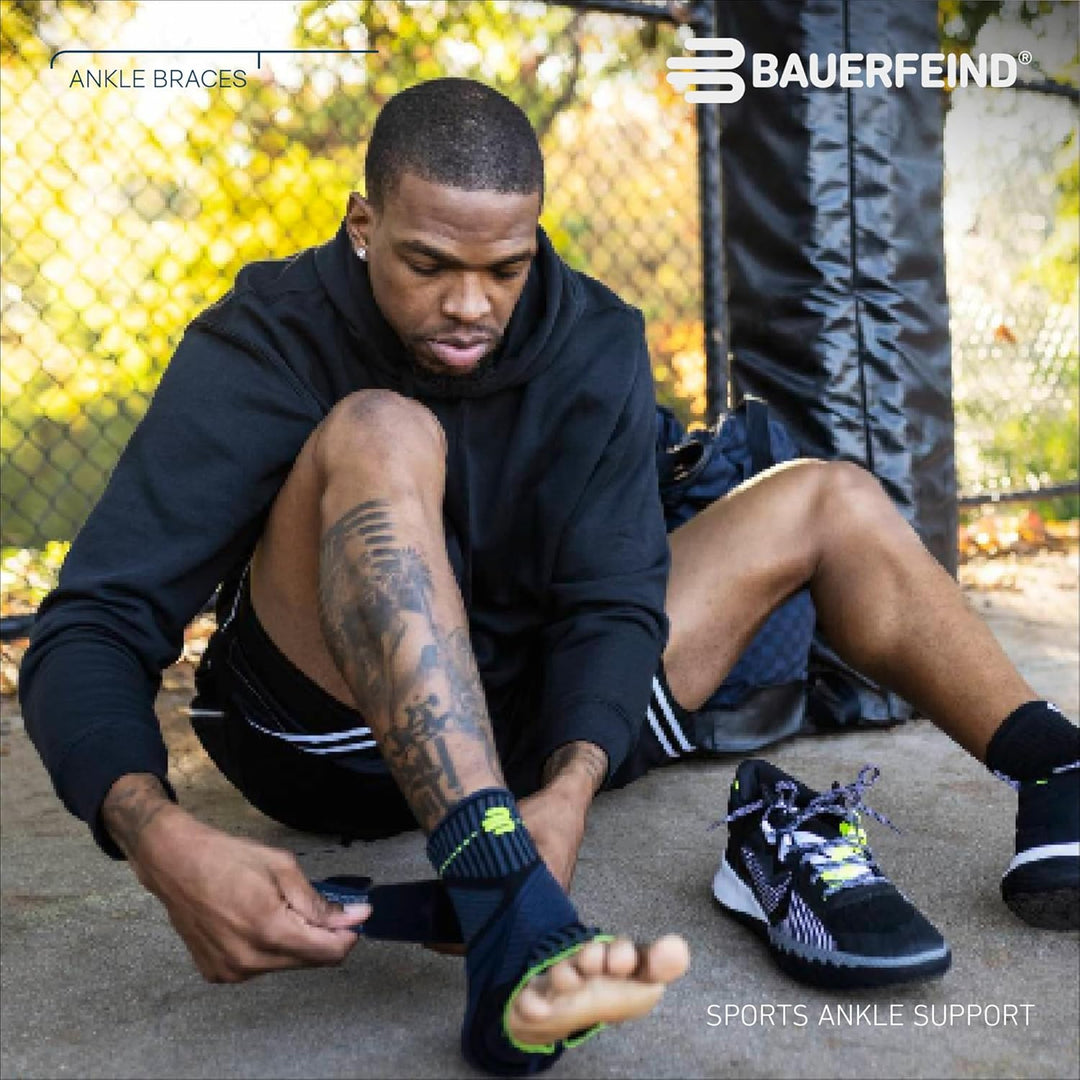 Bauerfeind Sprunggelenkbandage „Ankle Support“ Unisex, 1 Sprunggelenk Bandage für Sport wie Fussball