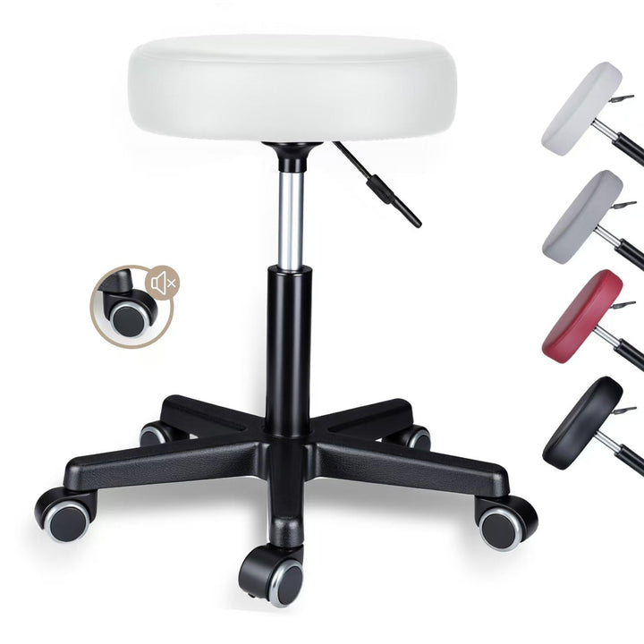 Zedelmaier Rollhocker höhenverstellbar, Bürohocker mit Gummirollen, 360° drehbar Hocker mit Rollen &amp;