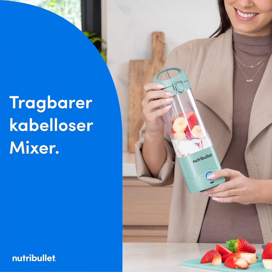 nutribullet Stabmixer, Stabmixer, 475ml BPA frei, Mini-Mixer, Multifunktionsmixer, USB-C Ladegerät,