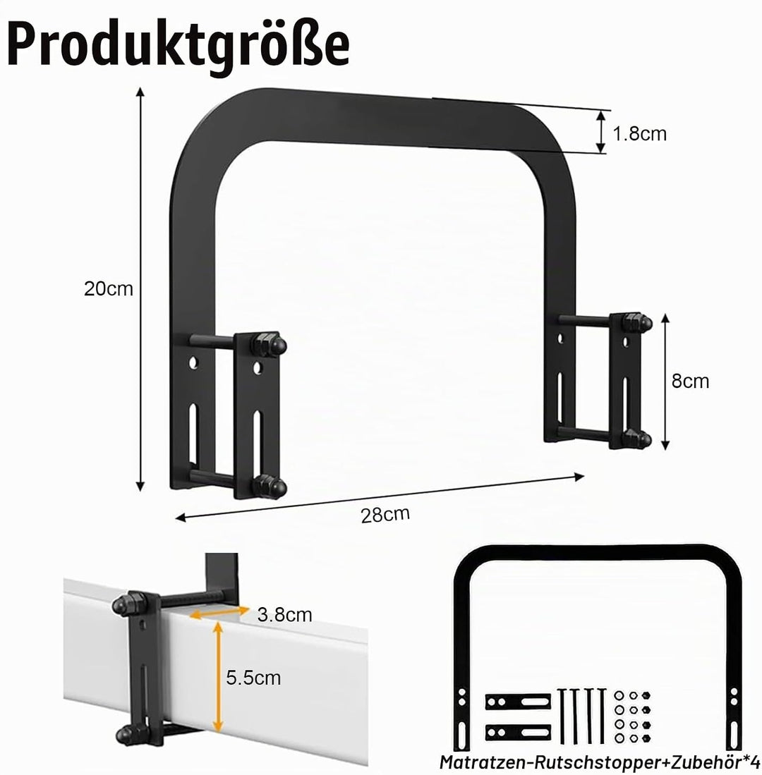 4 Stück Matratzenbügel, Rutschfester Matratzen-Halter, Verstellbarer Matratzenstabilisatoren, Verhin