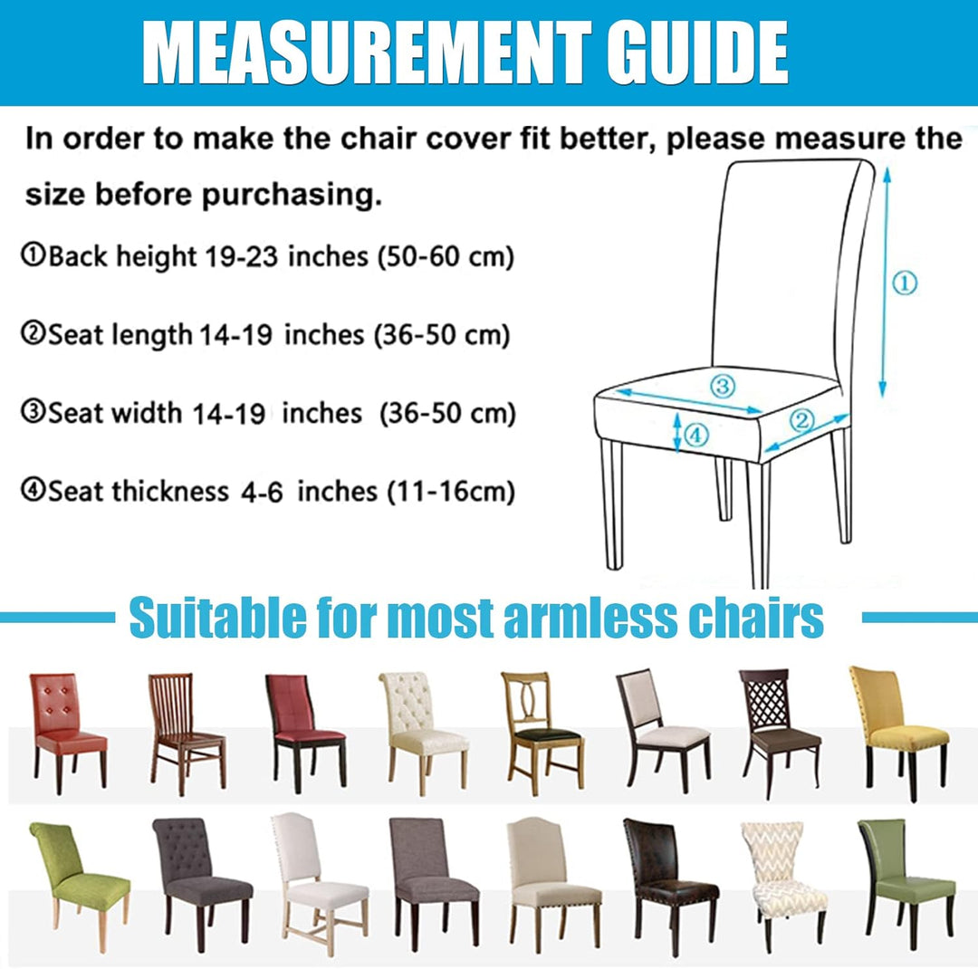 HZDHCLH Stuhlhussen 6er Set Stuhlbezüge Stretch abnehmbar, waschbar, Esszimmerstuhl-Schutzsitz für H
