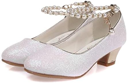 La Señorita Brautschuhe Kommunionschuhe Festliche Schuhe mit Perlen Absatzschuhe für mädchen 26 E