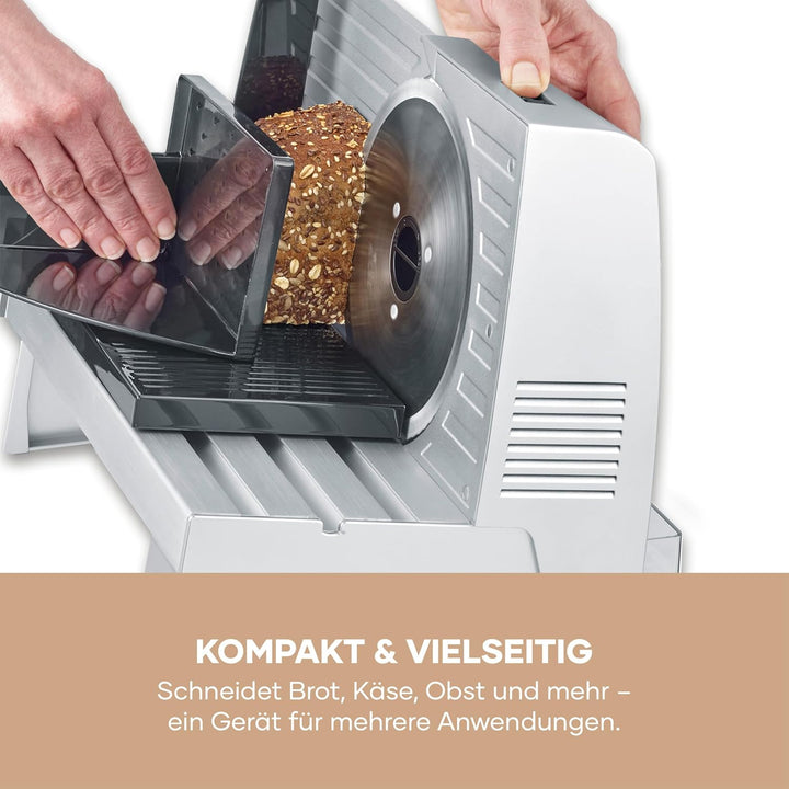 Severin Allesschneider für Brot oder Aufschnitt, Brotschneidemaschine mit stufenlos einstellbarer Sc