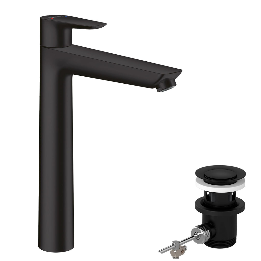 hansgrohe Wasserhahn Talis E (wassersparende Armatur mit hohem Auslauf 240mm, Zugstangen- Ablauf), M