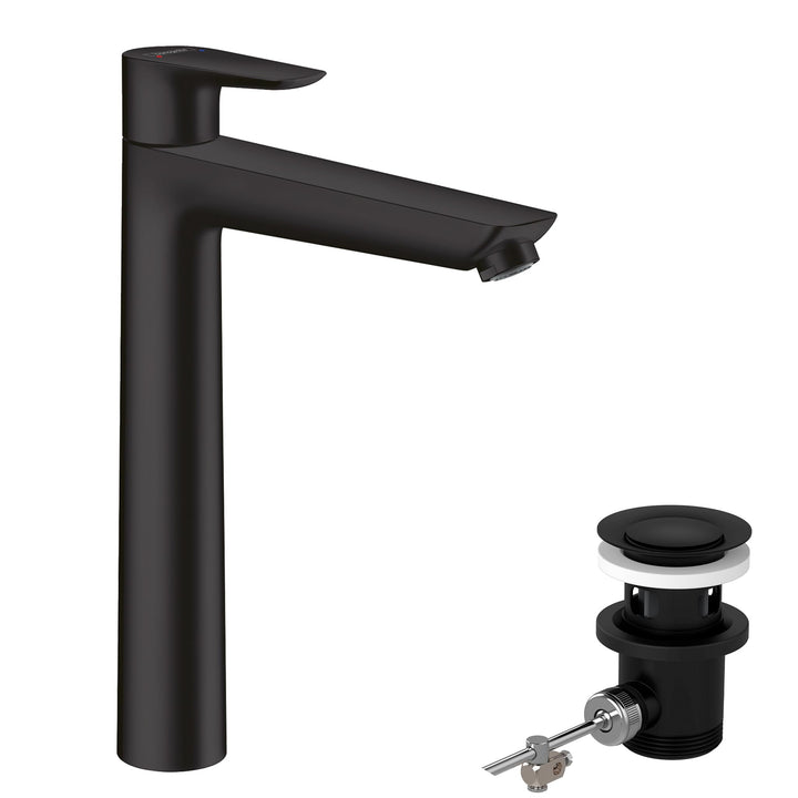 hansgrohe Wasserhahn Talis E (wassersparende Armatur mit hohem Auslauf 240mm, Zugstangen- Ablauf), M