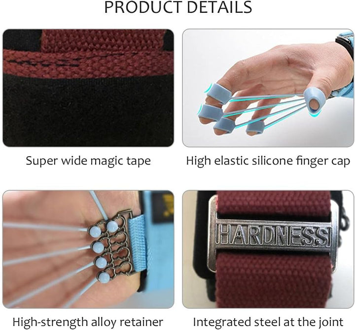 Faruxue Fingertrainer - Finger und Hand Extensor Trainer Exerciser mit Widerstandsband Stretcher Stä