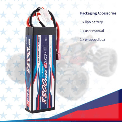 SIGP 2S 7.4V Lipo Battery 8200mAh 100C Hard Case with Deans T Plug for RC Car Truck Boat Vehicles Ta