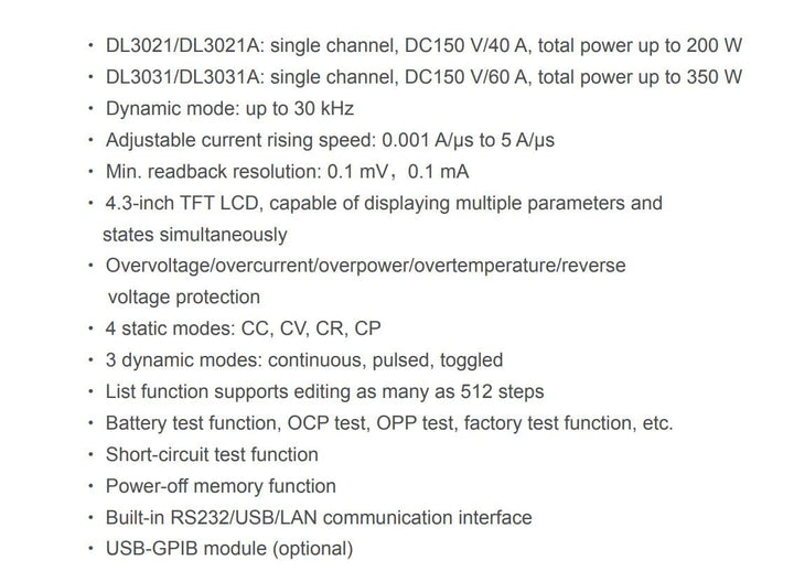 RIGOL DL3031A Programmierbare DC-Last, 1 CH, DC150 V/60 A, 350 W; Stromanstiegsgeschwindigkeit: 0,00