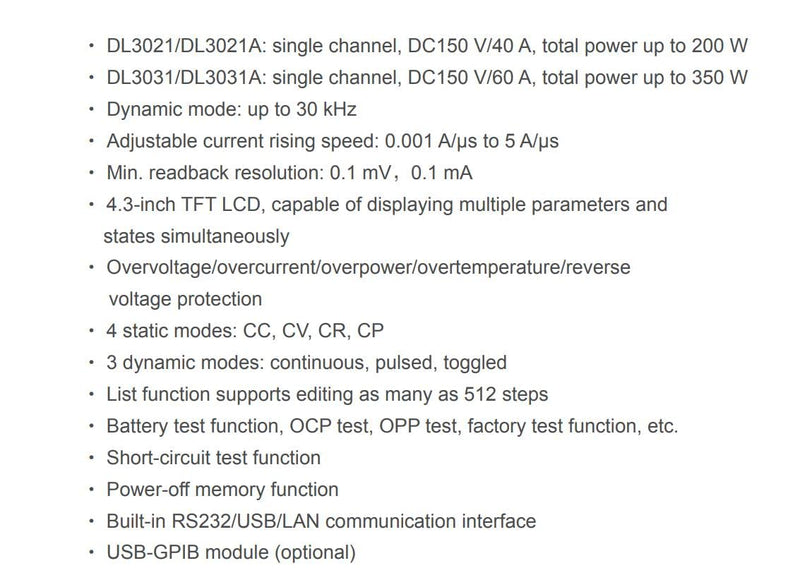 RIGOL DL3031A Programmierbare DC-Last, 1 CH, DC150 V/60 A, 350 W; Stromanstiegsgeschwindigkeit: 0,00