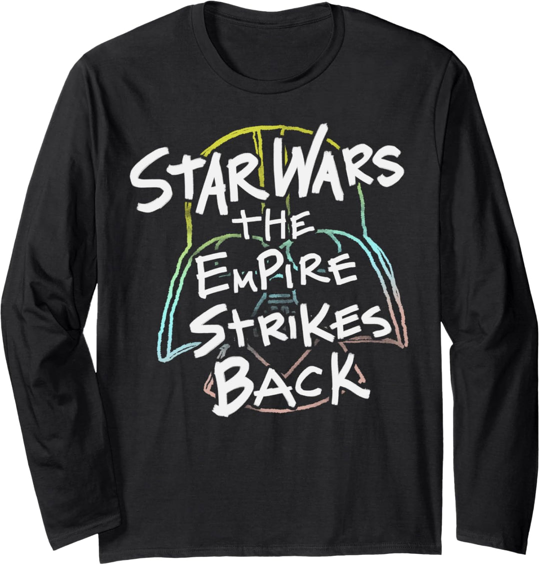 Star Wars Empire Strikes Back Rainbow Vader Helmet Langarmshirt