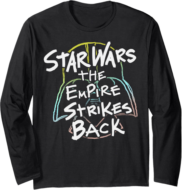 Star Wars Empire Strikes Back Rainbow Vader Helmet Langarmshirt