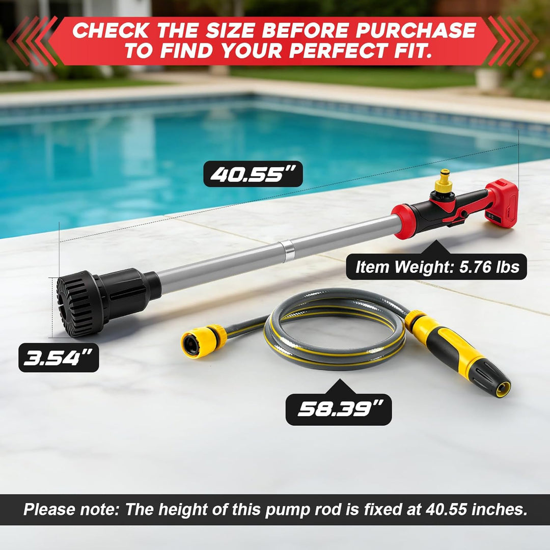 Akku Regenfasspumpe kompatibel mit Milwaukee 18V-Akku (ohne Batterie) | 90 l/min Durchfluss, tragbar