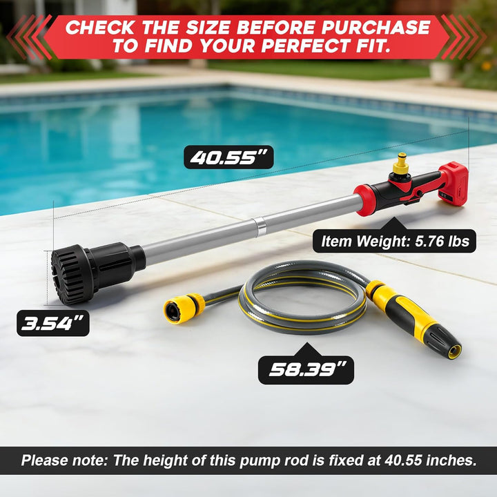 Akku Regenfasspumpe kompatibel mit Milwaukee 18V-Akku (ohne Batterie) | 90 l/min Durchfluss, tragbar