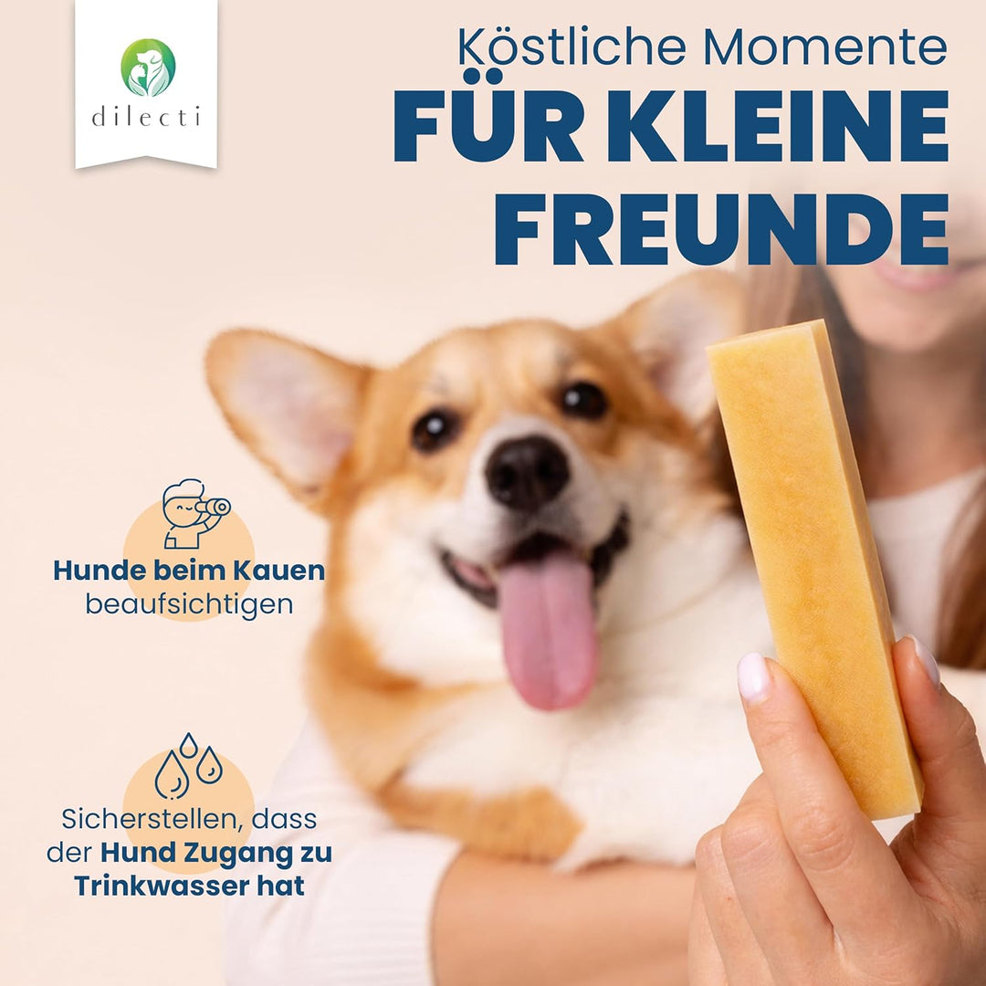 Natürliche Käse Kauknochen für Hunde - Sehr Schmackhafte, Harte und Haltbare Natürliche Kauknochen W