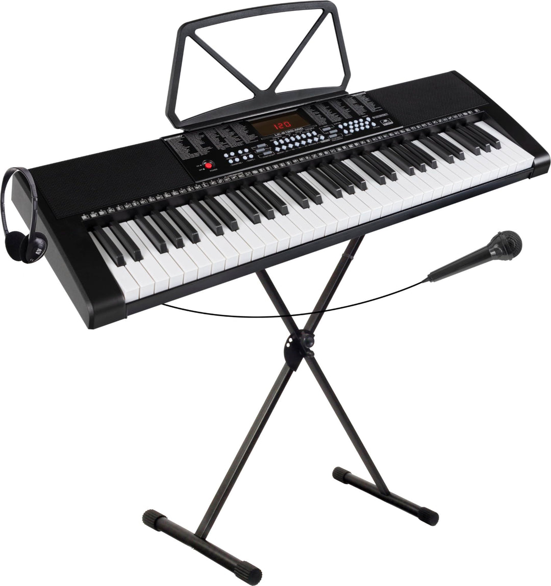 McGrey LK-6120-MIC Keyboard Set - Einsteiger-Keyboard mit 61 Leuchttasten - 255 Sounds und 255 Rhyth