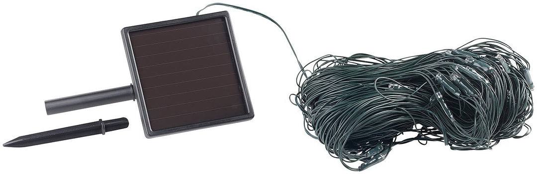 Lunartec LED Netz: Solar-LED-Lichternetz, 198 LEDs, kaltweiss, 3 x 3 m, IP44 (Lichternetz Outdoor)