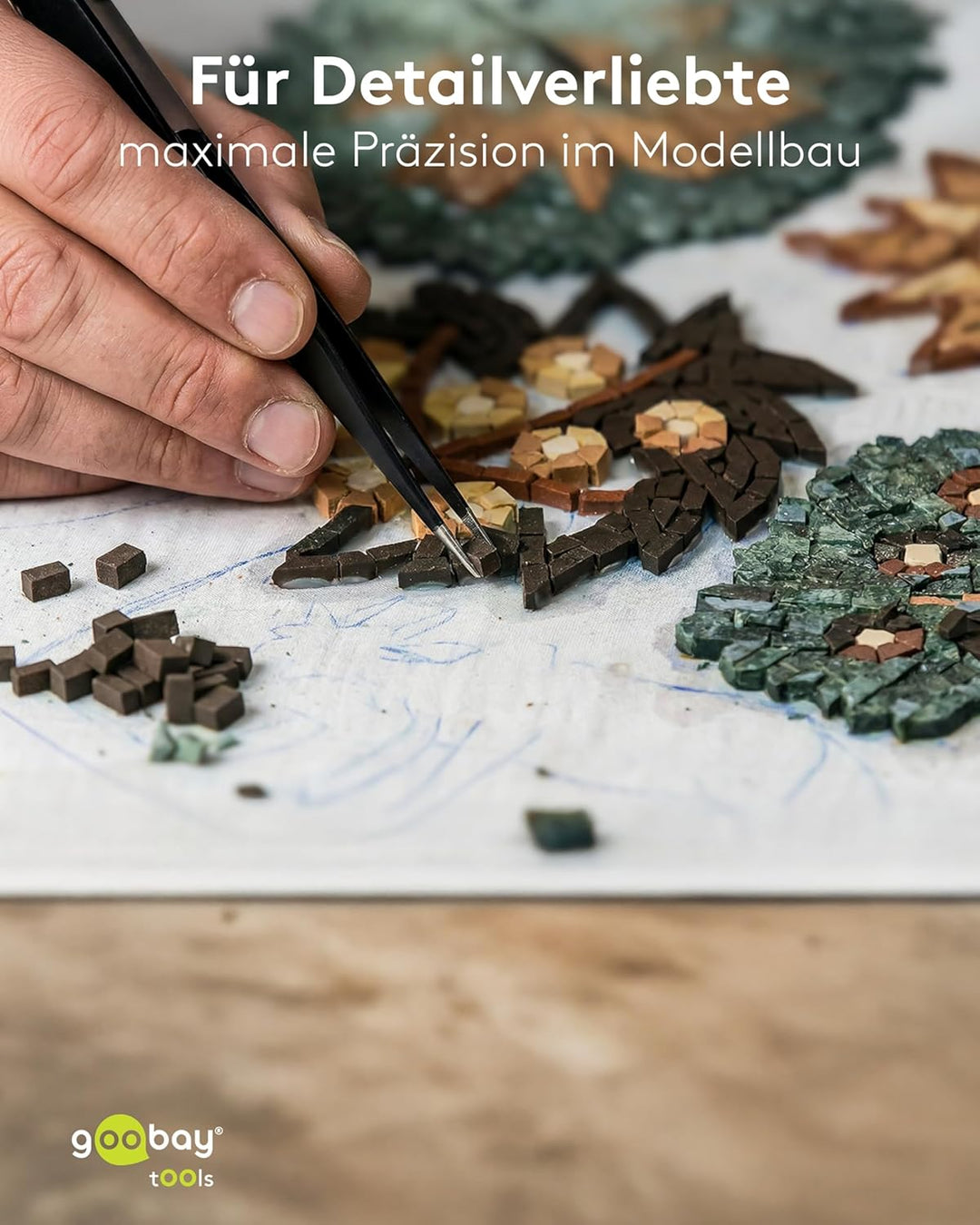 Goobay 41256 Pinzette Set mit rostfreien Flachpinzetten, Spitzpinzetten, Kreuzpinzetten plus Antista