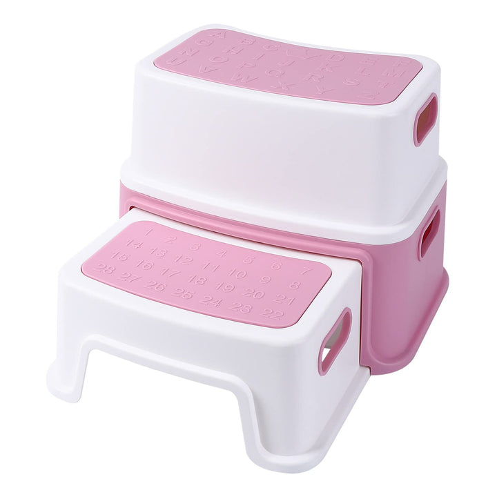 Tritthocker Kinder 2 Stufen, Zweistufiger Robuster Hocker Stabil & Leicht, Tritthocker für Badezimme
