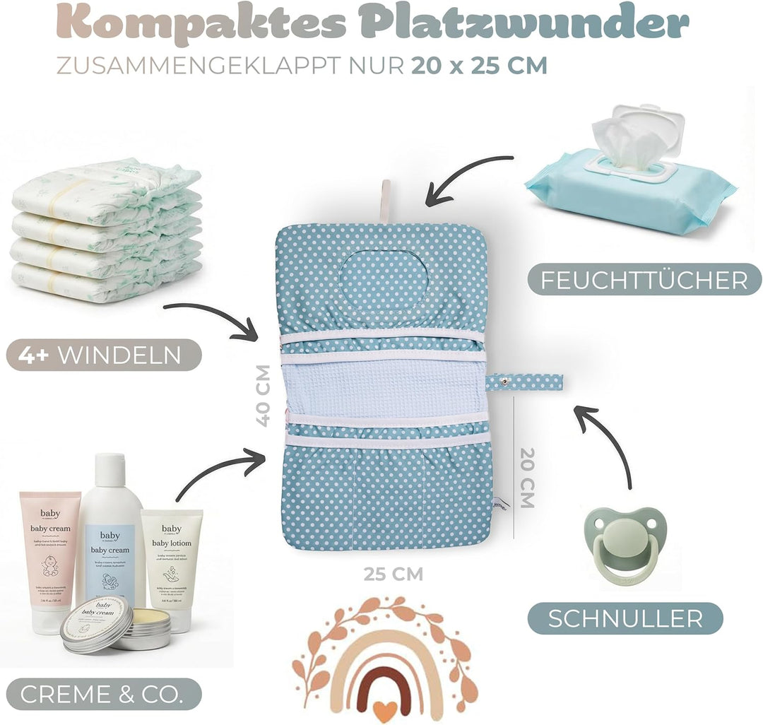 kleine Windeltasche für unterwegs | Wickeltisch Organizer | Wickeltasche Organizer | Baby Wickelorga