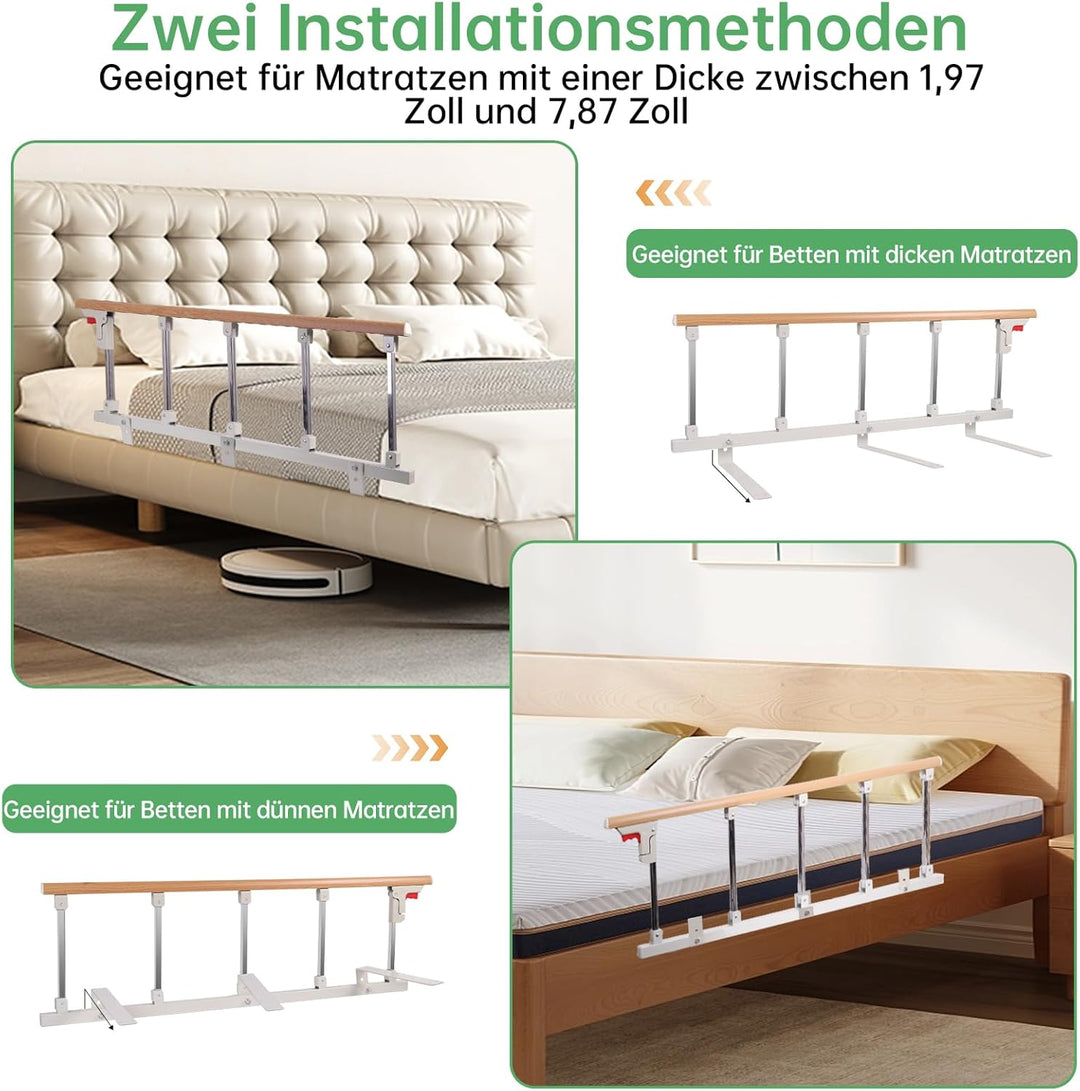 GRLEAYIE Faltbare Tragbare Sicherheits Bettschutzgitter Schutzgitter, herunterklappbarer Handlauf, B