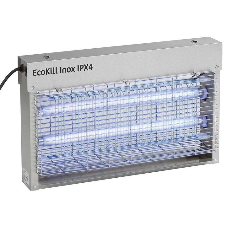 Kerbl 299935 Elektrische Fliegenvernichter EcoKill Inox, IP X 4, 2 x 15 W, 250 ml (1er Pack), IP X 4